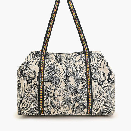 Tropical Leopard Embellished Tote