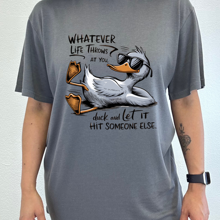 Whatever Life Throws at You Funny Unisex Bamboo/Cotton Graphic T-Shirt