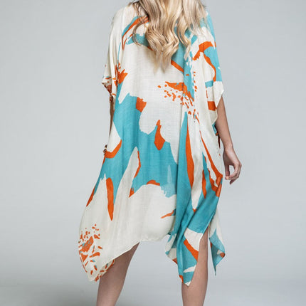 Ocean Bloom Kimono Wrap Aquamarine