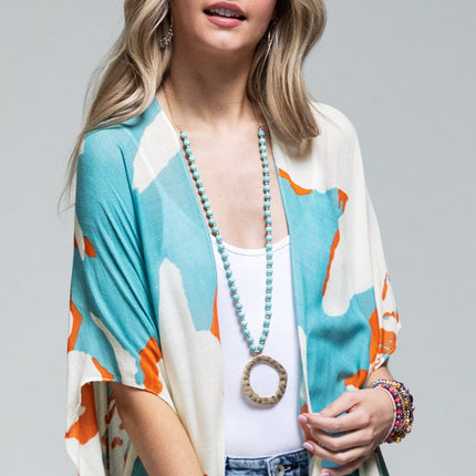 Ocean Bloom Kimono Wrap Aquamarine