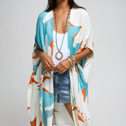 Ocean Bloom Kimono Wrap Aquamarine
