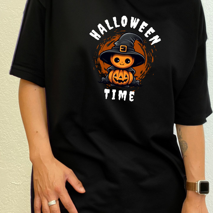 Halloween Time Unisex Bamboo Viscose/Organic Cotton Short Sleeve Graphic T-Shirt