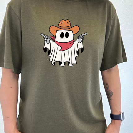 Cowboy Ghost Unisex Bamboo Viscose/Organic Cotton Short Sleeve Graphic T-Shirt