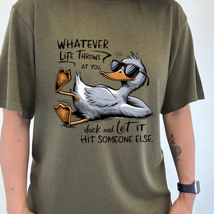 Whatever Life Throws at You Funny Unisex Bamboo/Cotton Graphic T-Shirt