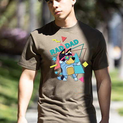 Rad Dad Bluey Men's Bamboo Short Sleeve Graphic T-Shirt