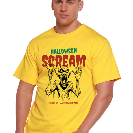 Halloween Scream Men's Bamboo Viscose/Organic Cotton Short Sleeve Graphic T-Shirt
