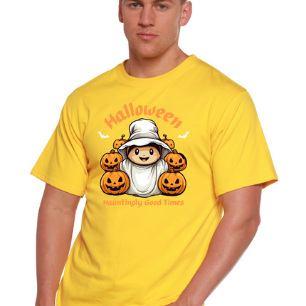 Halloween Hauntingly Good Times Day Men's Bamboo Viscose/Organic Cotton Short Sleeve Graphic T-Shirt