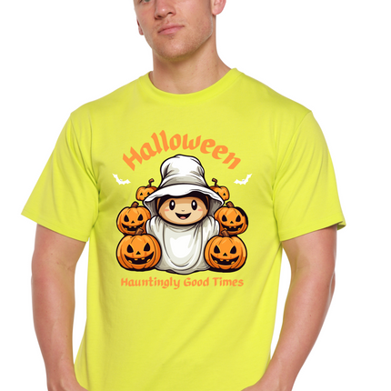 Halloween Hauntingly Good Times Day Men's Bamboo Viscose/Organic Cotton Short Sleeve Graphic T-Shirt