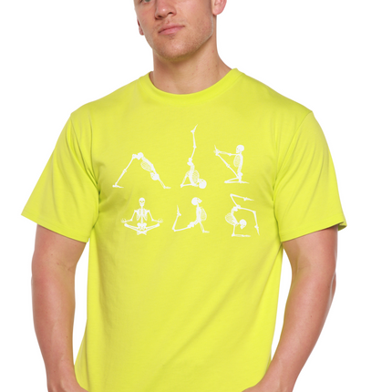 Halloween Skeleton Namaste Men's Bamboo Viscose/Organic Cotton Short Sleeve Graphic T-Shirt