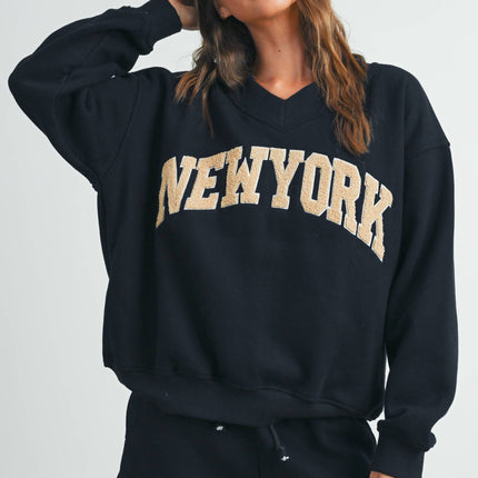 New York V-Neck Sweatshirt