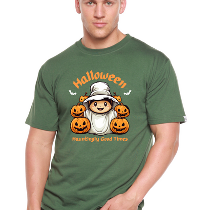 Halloween Hauntingly Good Times Day Men's Bamboo Viscose/Organic Cotton Short Sleeve Graphic T-Shirt