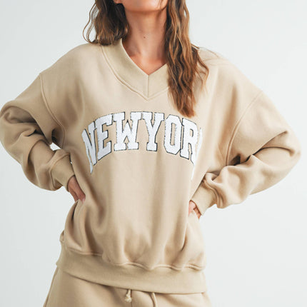 New York V-Neck Sweatshirt