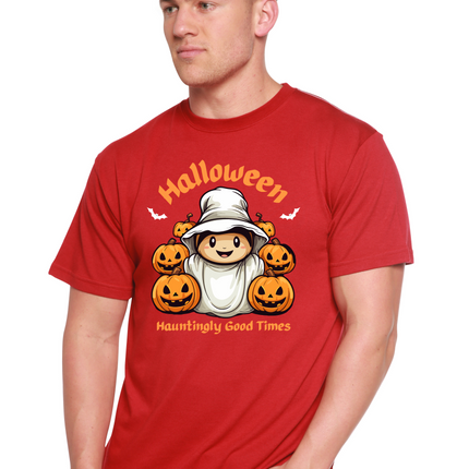 Halloween Hauntingly Good Times Day Men's Bamboo Viscose/Organic Cotton Short Sleeve Graphic T-Shirt