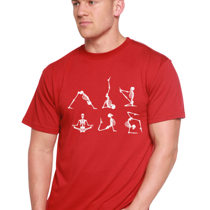 Halloween Skeleton Namaste Men's Bamboo Viscose/Organic Cotton Short Sleeve Graphic T-Shirt