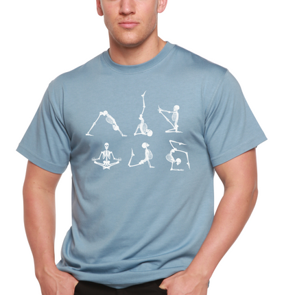Halloween Skeleton Namaste Men's Bamboo Viscose/Organic Cotton Short Sleeve Graphic T-Shirt