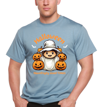 Halloween Hauntingly Good Times Day Men's Bamboo Viscose/Organic Cotton Short Sleeve Graphic T-Shirt