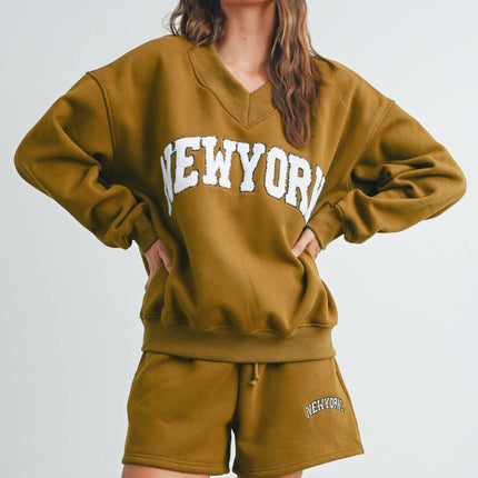 New York V-Neck Sweatshirt