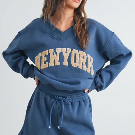 New York V-Neck Sweatshirt