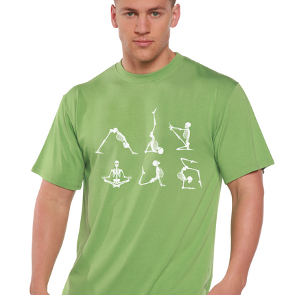 Halloween Skeleton Namaste Men's Bamboo Viscose/Organic Cotton Short Sleeve Graphic T-Shirt