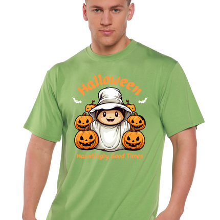 Halloween Hauntingly Good Times Day Men's Bamboo Viscose/Organic Cotton Short Sleeve Graphic T-Shirt