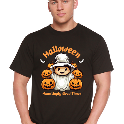 Halloween Hauntingly Good Times Day Men's Bamboo Viscose/Organic Cotton Short Sleeve Graphic T-Shirt