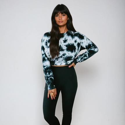 Midnight Velvet Tie-Dye Crop Pullover