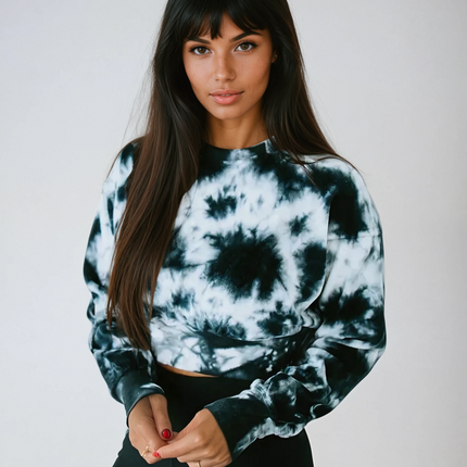 Midnight Velvet Tie-Dye Crop Pullover