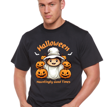 Halloween Hauntingly Good Times Day Men's Bamboo Viscose/Organic Cotton Short Sleeve Graphic T-Shirt