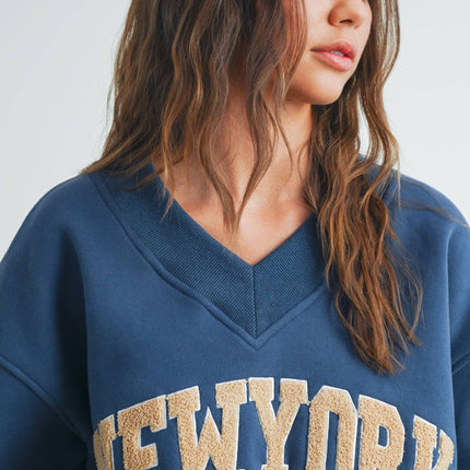 New York V-Neck Sweatshirt
