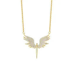 Celestial Guardian Wing Necklace | 18K Gold-Plated Sterling Silver