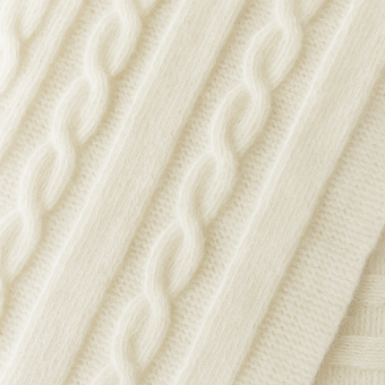 Angora and Wool | Knit Scarf (solid, beige)