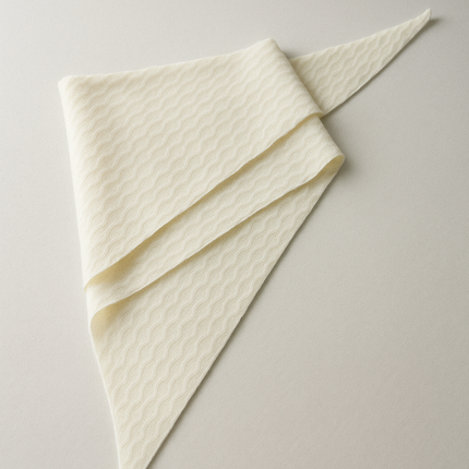 Angora and Wool | Triangle Knit Scarf (solid, beige)