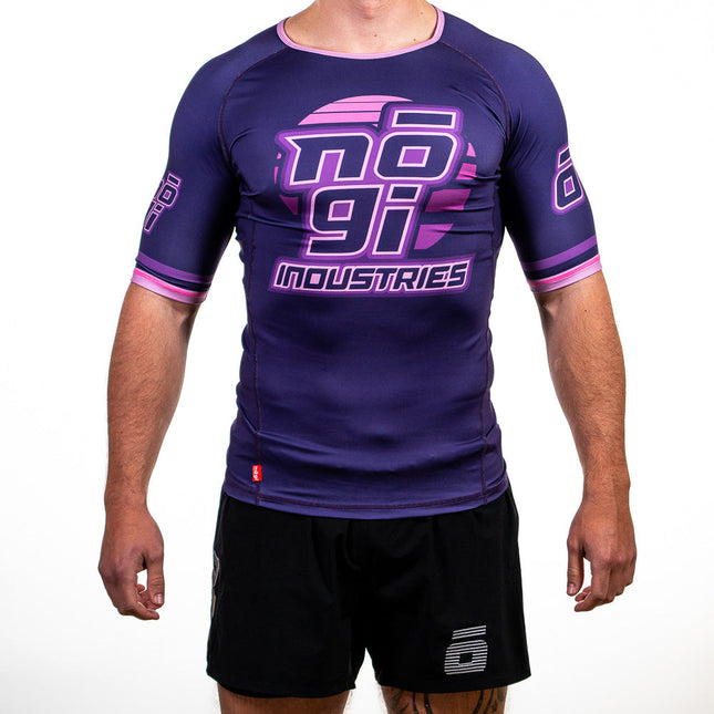 '7Four Short Sleeve Rank Rash Guard Purple