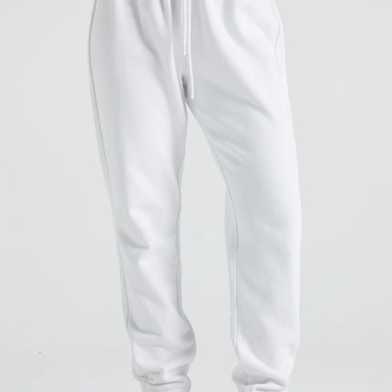 Electric Fleece Joggers in White