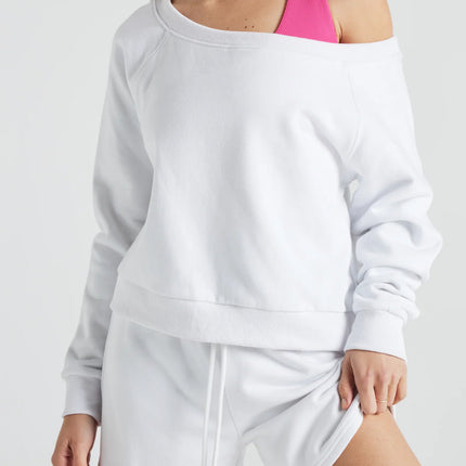Off Shoulder Sweatshirt in White