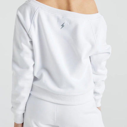 Off Shoulder Sweatshirt in White