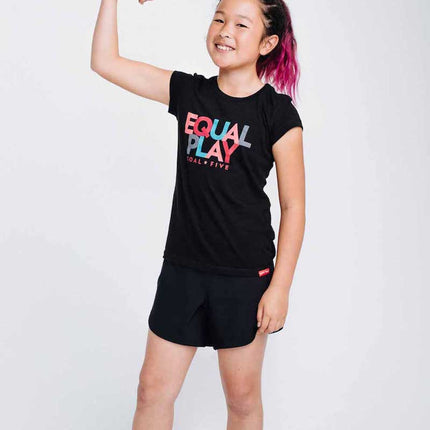 Equal Play Girls' Black T Shirt