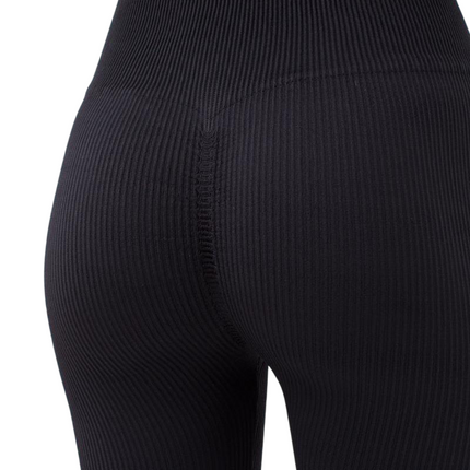 Seamless Ribbed High-Waisted Push-Up Leggings for Women - Yoga, Workout, Gym, and Casual Wear