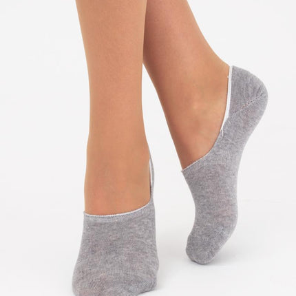 No Show Socks Set for Women - Soft, Breathable, Anti-Slip Socks with Silicone Grip, Invisible Design, Size 36/40, 3 pairs, Black/Light Grey Melange/Panna