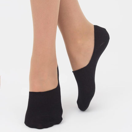 No Show Socks Set for Women - Soft, Breathable, Anti-Slip Socks with Silicone Grip, Invisible Design, Size 36/40, 3 pairs, Black/Light Grey Melange/Panna