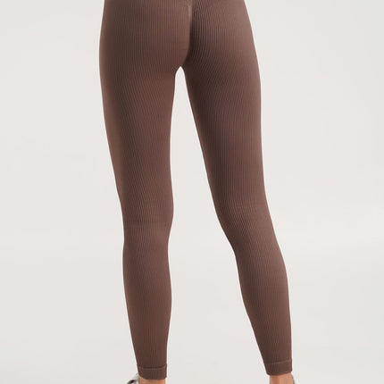 Seamless Ribbed High-Waisted Push-Up Leggings for Women - Yoga, Workout, Gym, and Casual Wear