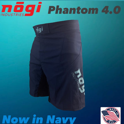 Phantom 4.0 Fight Shorts - Midnight Navy & Teal - MADE IN USA
