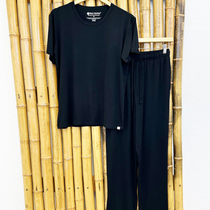 Men's Soft Bamboo Lounge Pajama Set - Short Sleeve Top & Pants
