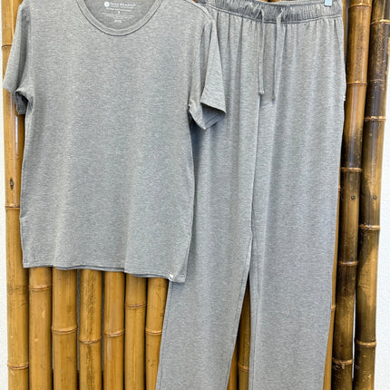 Men's Soft Bamboo Lounge Pajama Set - Short Sleeve Top & Pants