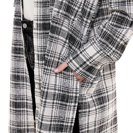 Oversized Long Plaid Shacket