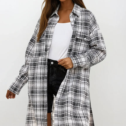 Oversized Long Plaid Shacket