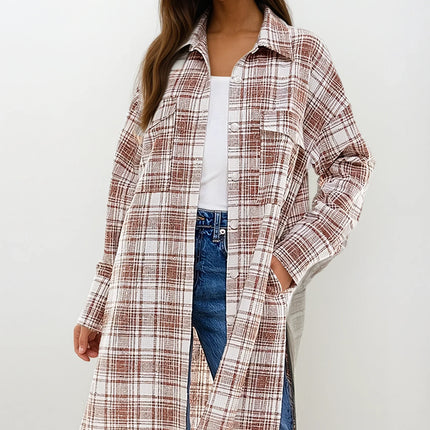 Oversized Long Plaid Shacket