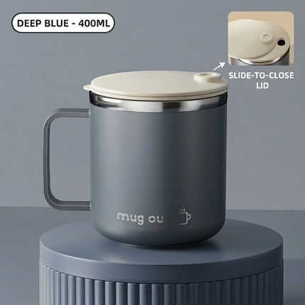1pc 400Ml/13.5Oz Milk Coffee Cup Stainless Steel Double Wall Thermal Insulated Water Cups And Mugs Metal Coffee Cup Mug