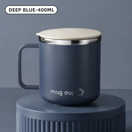 1pc 400Ml/13.5Oz Milk Coffee Cup Stainless Steel Double Wall Thermal Insulated Water Cups And Mugs Metal Coffee Cup Mug
