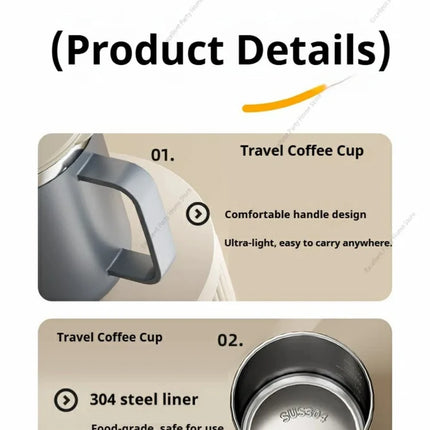 1pc 400Ml/13.5Oz Milk Coffee Cup Stainless Steel Double Wall Thermal Insulated Water Cups And Mugs Metal Coffee Cup Mug